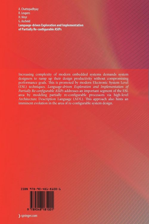 Produktbild: Language-driven Exploration and Implementation of Partially Re-configurable ASIPs