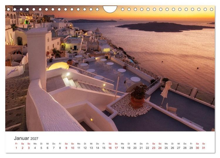 Produktbild: Santorini Fira & Firostefani (Wandkalender 2027 DIN A4 quer), CALVENDO Monatskalender