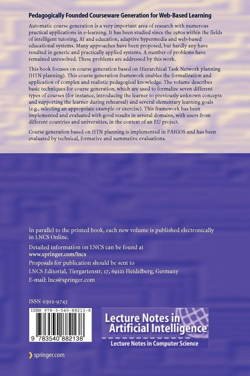 Produktbild: Pedagogically Founded Courseware Generation for Web-Based Learning