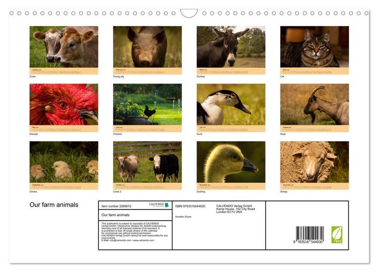 Produktbild: Our farm animals (Wall Calendar 2026 DIN A3 landscape), CALVENDO 12 Month Wall Calendar