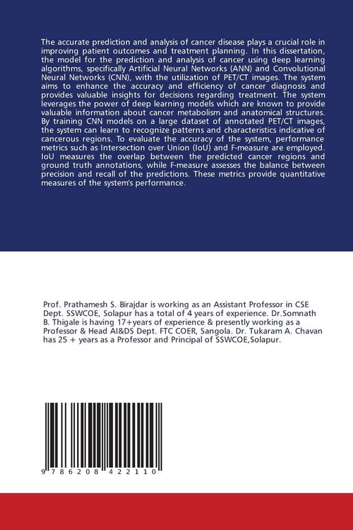 Produktbild: A System for Prediction and Analysis of Cancer Disease Using DL Algo