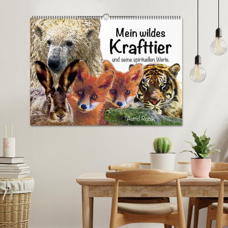 Produktbild: Mein wildes Krafttier und seine spirituellen Werte. (Wandkalender 2026 DIN A2 quer), CALVENDO Monatskalender