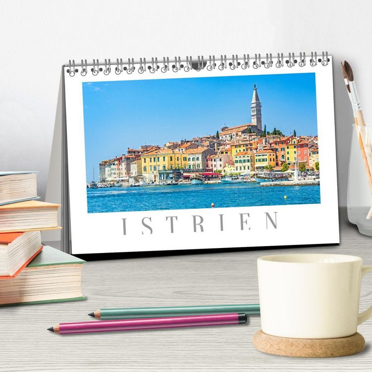 Produktbild: Istrien - Piran &bull; Novigrad &bull; Rovinj &bull; Pula (Tischkalender 2026 DIN A5 quer), CALVENDO Monatskalender
