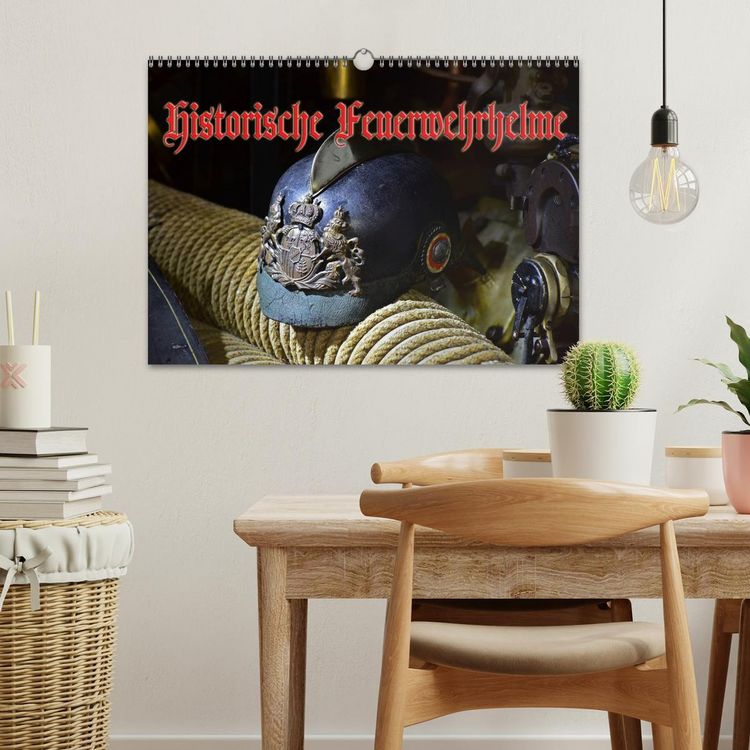 Produktbild: Historische Feuerwehrhelme (Wandkalender 2026 DIN A3 quer), CALVENDO Monatskalender