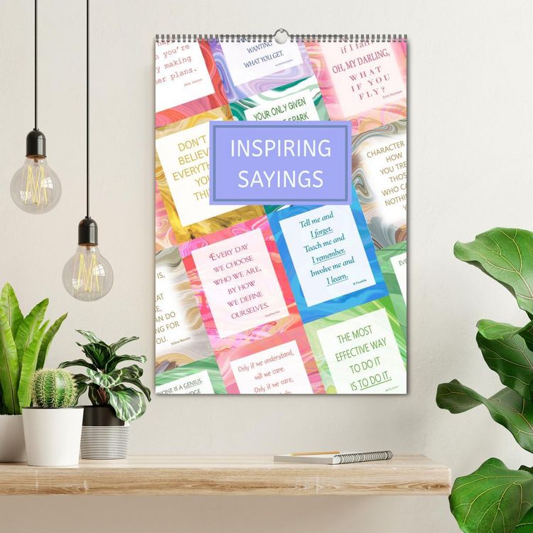 Produktbild: Inspiring sayings (Wall Calendar 2026 DIN A2 portrait), CALVENDO 12 Month Wall Calendar