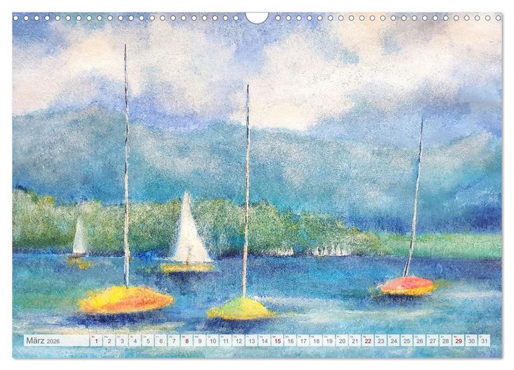 Produktbild: Oberbayern in Farbe - Gemalte Bilder vom Alpenrand (Wandkalender 2026 DIN A3 quer), CALVENDO Monatskalender