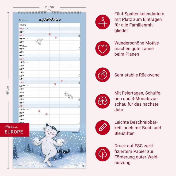 Produktbild: Jacob Familienplaner f&uuml;r Katzenliebhaber 2027
