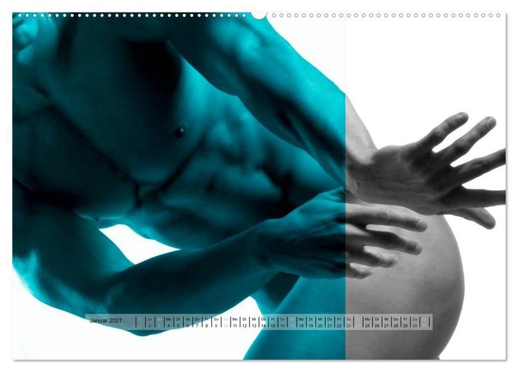 Produktbild: Naked men behind the colors &ndash; &Auml;sthetische Aktfotografien (hochwertiger Premium Wandkalender 2027 DIN A2 quer), Kunstdruck in Hochglanz