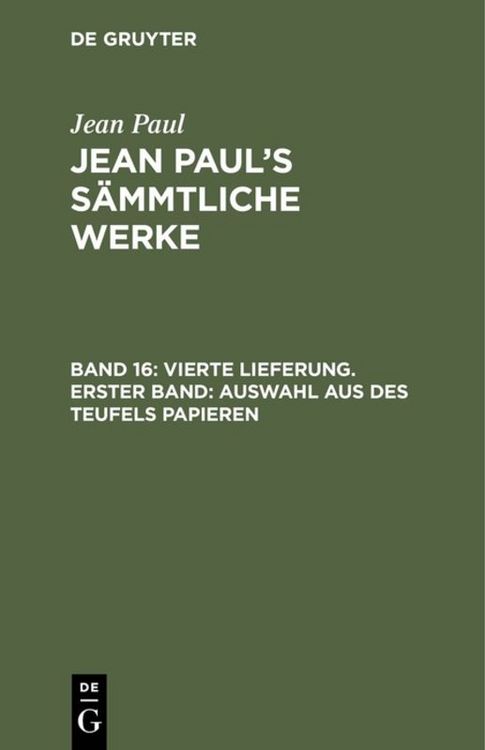 Produktbild: Vierte Lieferung. Erster Band: Auswahl aus des Teufels Papieren