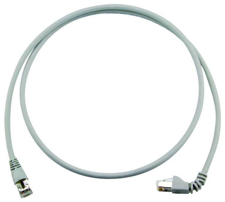 Produktbild: Teleg&auml;rtner 100008040 RJ45 Patchkabel CAT 6a S/FTP 0.5 m Grau Flammwidrig, mit Knickschutzt&uuml;lle 1 St.