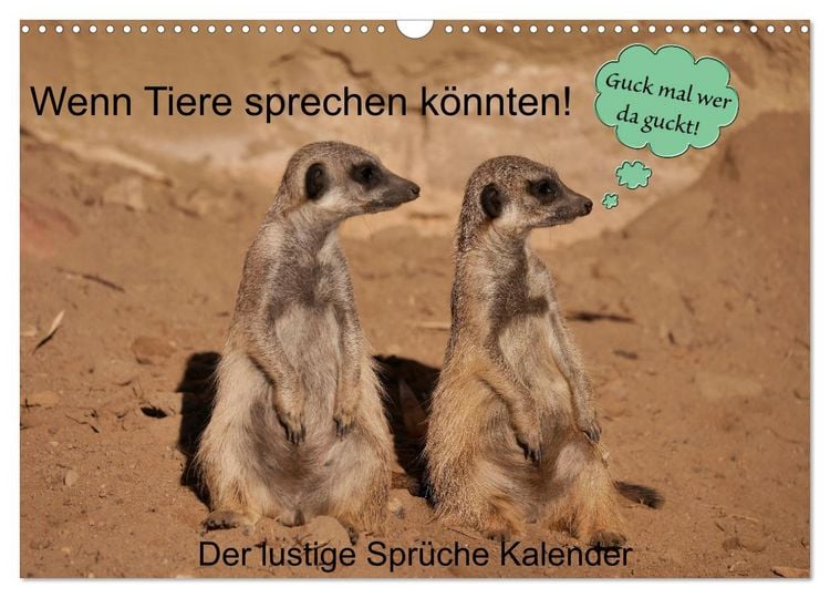 Produktbild: Wenn Tiere sprechen k&ouml;nnten! Der lustige Spr&uuml;che Kalender (Wandkalender 2026 DIN A3 quer), CALVENDO Monatskalender