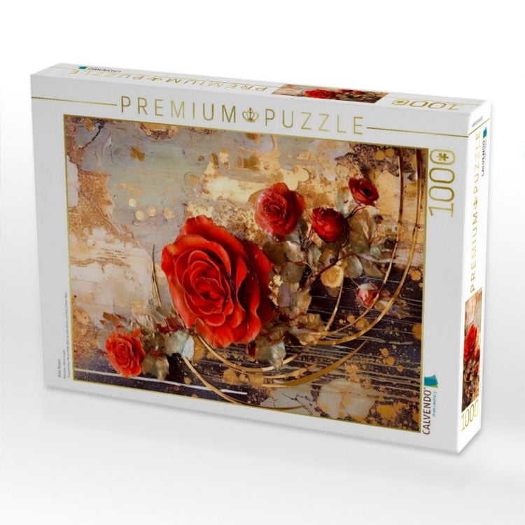 Produktbild: CALVENDO Puzzle Rote Rosen | 1000 Teile Lege-Gr&ouml;&szlig;e 64x48cm Foto-Puzzle f&uuml;r gl&uuml;ckliche Stunden