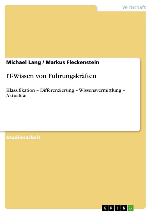 Produktbild: IT-Wissen von F&uuml;hrungskr&auml;ften