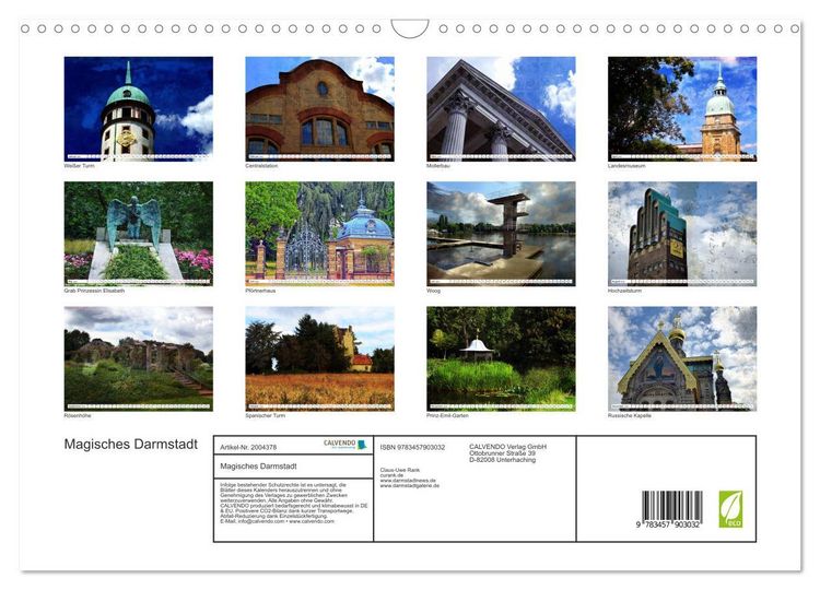 Produktbild: Magisches Darmstadt (Wandkalender 2026 DIN A3 quer), CALVENDO Monatskalender
