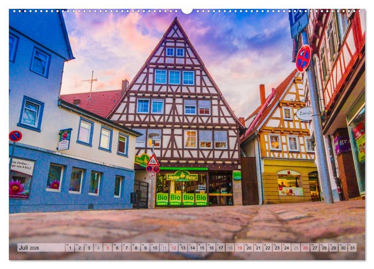 Produktbild: Leonberg - Altstadt in Abendstimmung (Wandkalender 2026 DIN A2 quer), CALVENDO Monatskalender