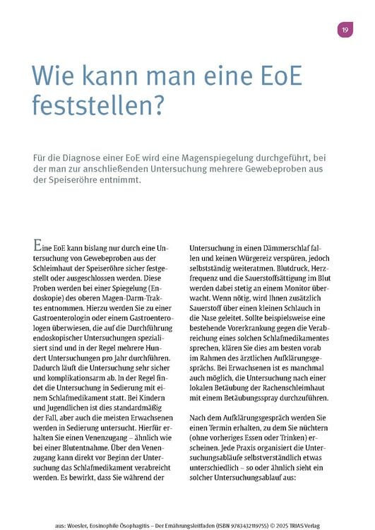 Produktbild: Eosinophile &Ouml;sophagitis - Der Ern&auml;hrungsleitfaden