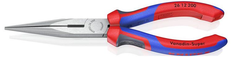 Produktbild: Knipex 26 12 200 Werkstatt Flachrundzange Gerade Vanadium Elektrostahl 200mm