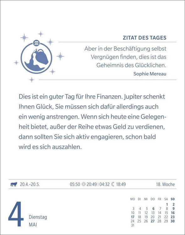 Produktbild: Wassermann Sternzeichenkalender 2027 - Tagesabrei&szlig;kalender - Ihr Horoskop f&uuml;r jeden Tag