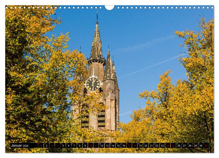 Produktbild: Zauberhaftes Delft - Perle der Niederlande (Wandkalender 2026 DIN A3 quer), CALVENDO Monatskalender