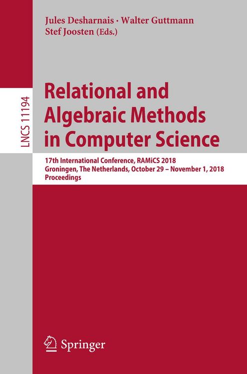 Produktbild: Relational and Algebraic Methods in Computer Science