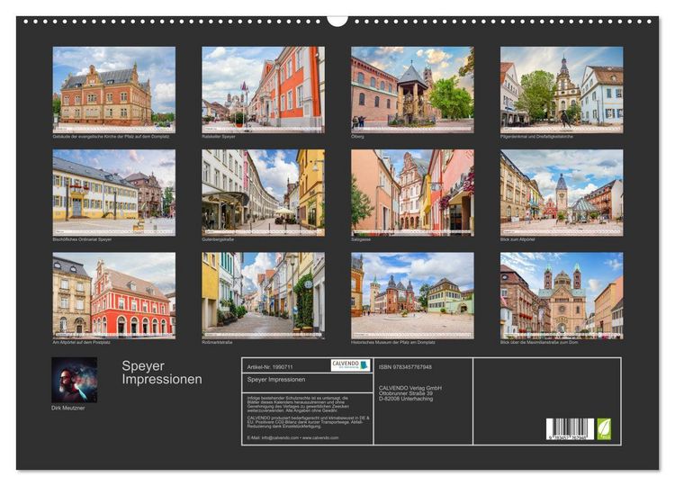 Produktbild: Speyer Impressionen (Wandkalender 2026 DIN A2 quer), CALVENDO Monatskalender