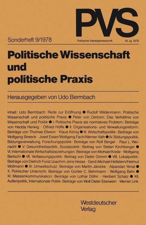 Bild vom Artikel Politische Wissenschaft und politische Praxis vom Autor Udo Bermbach