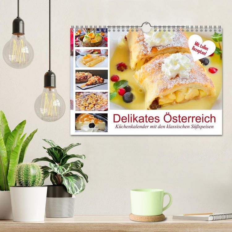 Produktbild: Delikates &Ouml;sterreich. K&uuml;chenkalender mit den klassischen S&uuml;&szlig;speisen (Wandkalender 2026 DIN A4 quer), CALVENDO Monatskalender