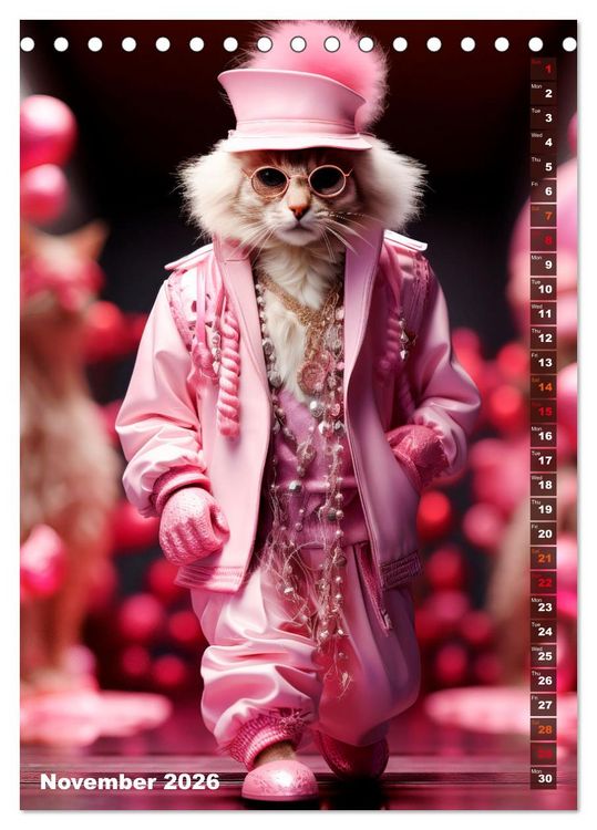 Produktbild: Stylish cats (Desk Calendar 2026 DIN A5 portrait), CALVENDO 12 Month DeskCalendar