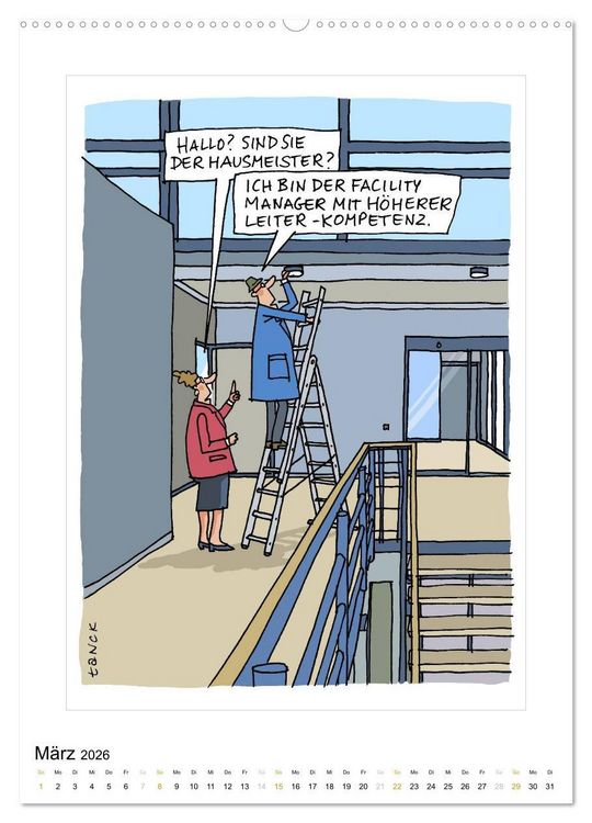 Produktbild: Betongold lacht - Cartoons (Wandkalender 2026 DIN A2 hoch), CALVENDO Monatskalender