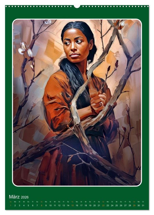 Produktbild: Zw&ouml;lf Monate mit zw&ouml;lf Frauen (hochwertiger Premium Wandkalender 2026 DIN A2 hoch), Kunstdruck in Hochglanz