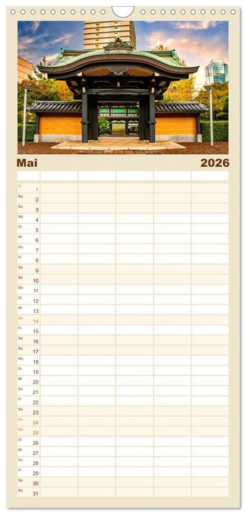 Produktbild: Familienplaner 2026 - Tokio - Tradition und Moderne mit 5 Spalten (Wandkalender, 21 x 45 cm) CALVENDO