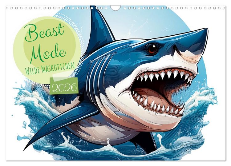 Produktbild: Beast Mode - Wilde Maskottchen (Wandkalender 2026 DIN A3 quer), CALVENDO Monatskalender