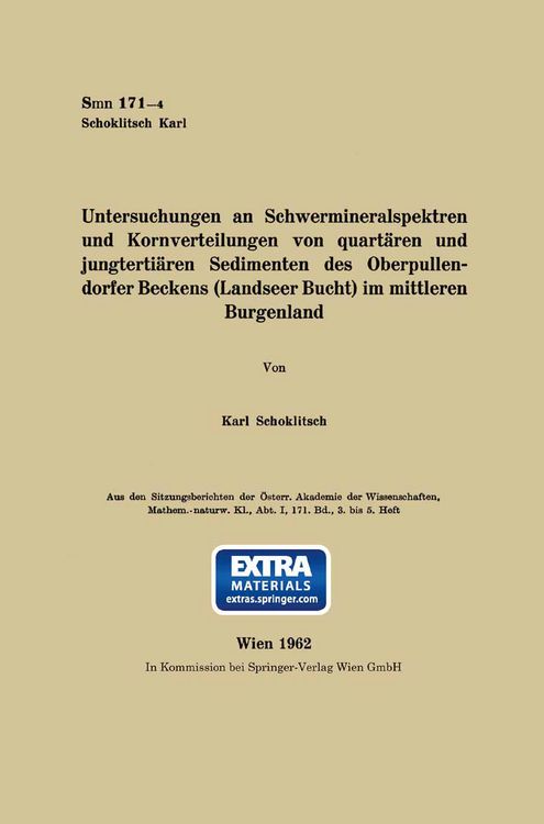 Produktbild: Untersuchungen an Schwermineralspektren und Kornverteilungen von quart&auml;ren und jungterti&auml;ren Sedimenten des Oberpullendorfer Beckens (Landseer Bucht)