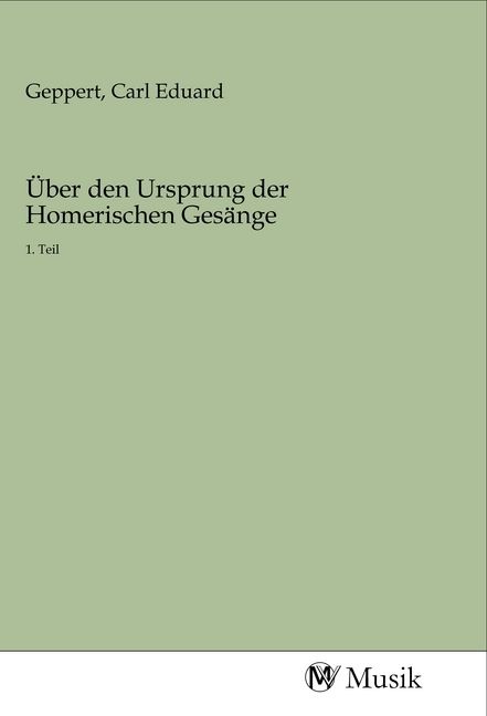 Produktbild: &Uuml;ber den Ursprung der Homerischen Ges&auml;nge