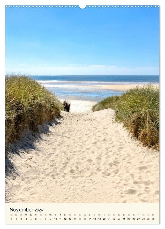 Produktbild: LANGEOOG Strandspaziergang (hochwertiger Premium Wandkalender 2026 DIN A2 hoch), Kunstdruck in Hochglanz