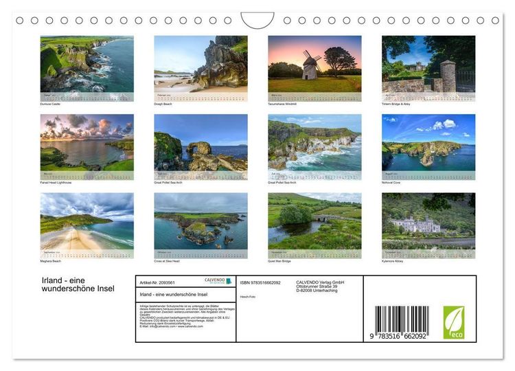 Produktbild: Irland - eine wundersch&ouml;ne Insel (Wandkalender 2026 DIN A4 quer), CALVENDO Monatskalender