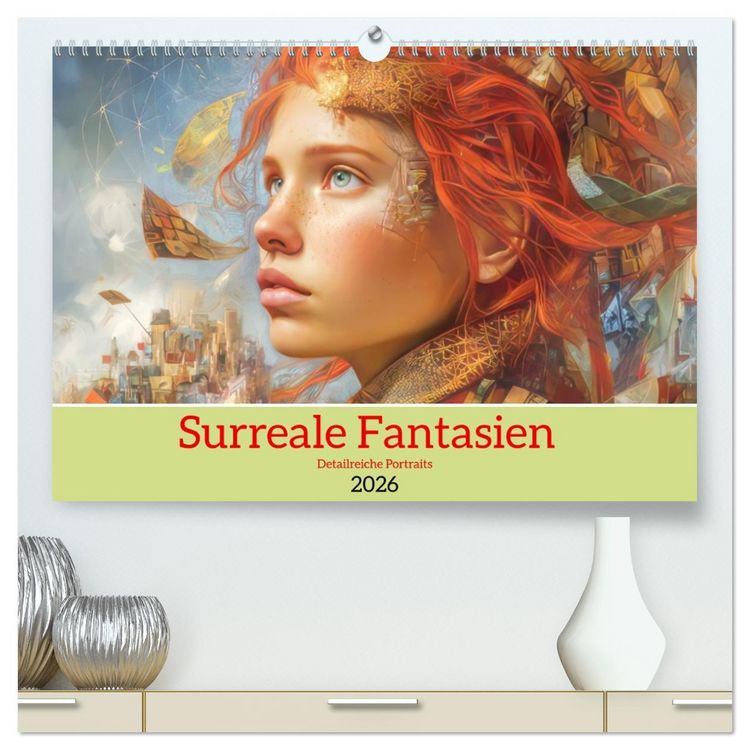 Produktbild: Surreale Fantasien - Detailreiche Portraits (hochwertiger Premium Wandkalender 2026 DIN A2 quer), Kunstdruck in Hochglanz