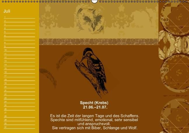 Produktbild: Indianisches Horoskop / Geburtstagskalender (Wandkalender immerw&auml;hrend DIN A2 quer)