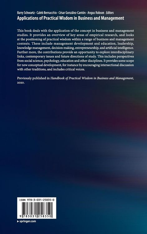 Produktbild: Applications of Practical Wisdom in Business and Management
