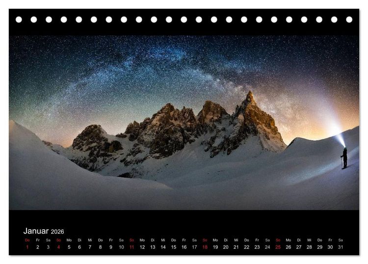 Produktbild: Sternensucher - Landschaft unter Sternen (Tischkalender 2026 DIN A5 quer), CALVENDO Monatskalender