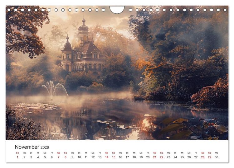 Produktbild: Verwunschene G&auml;rten - Eine Zeitreise (Wandkalender 2026 DIN A4 quer), CALVENDO Monatskalender