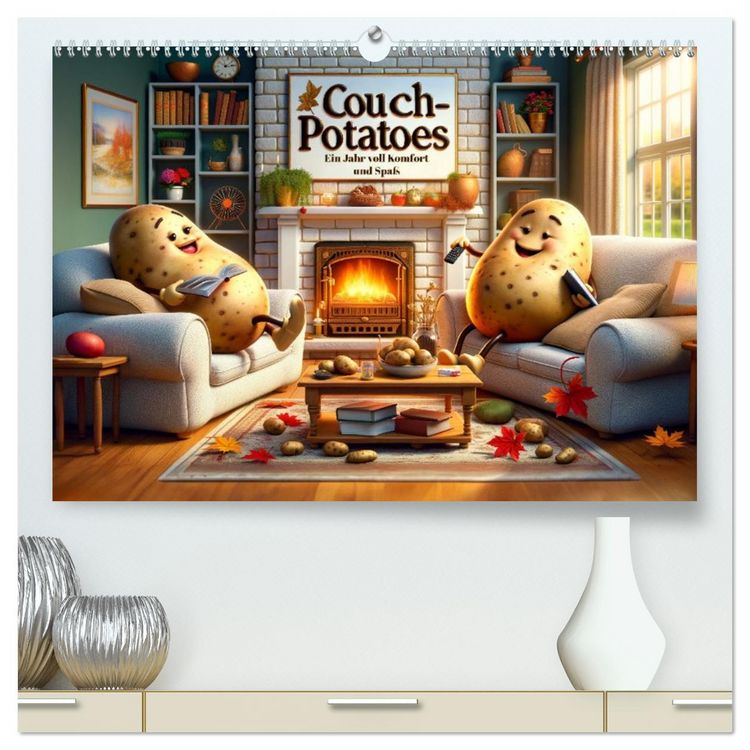 Produktbild: Couch Potatoes: Ein Jahr voll Komfort und Spa&szlig; (hochwertiger Premium Wandkalender 2026 DIN A2 quer), Kunstdruck in Hochglanz