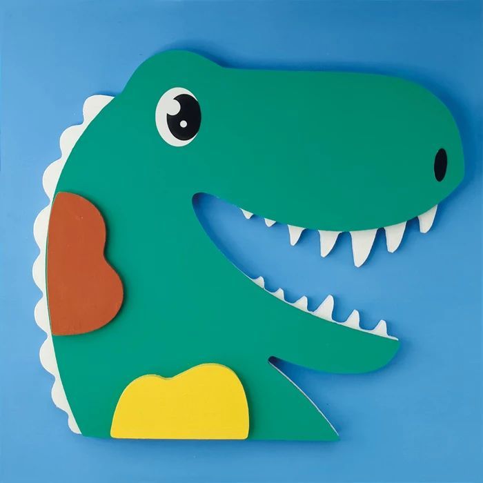 Produktbild: ALADINE - 3D-Holzbild zum Bemalen Dinosaurier
