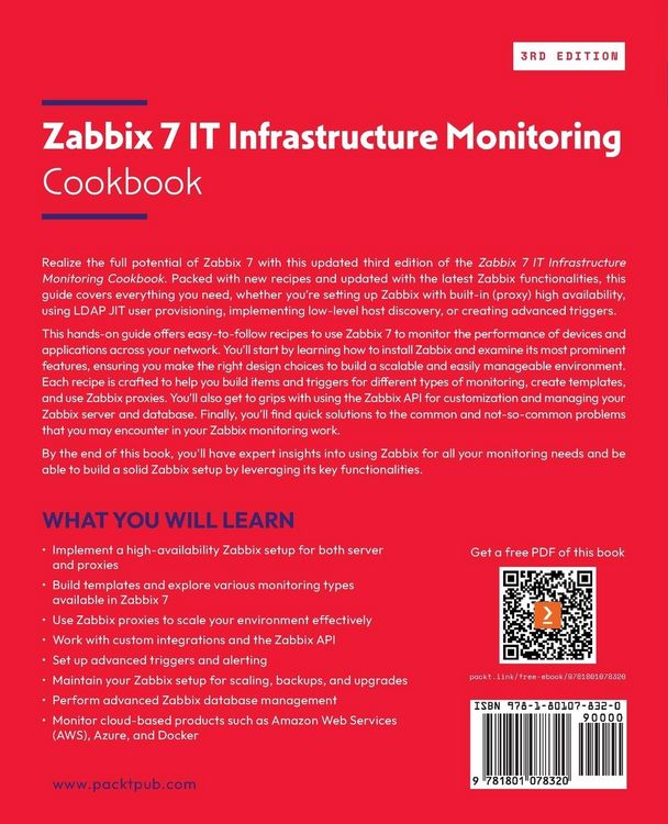 Produktbild: Zabbix 7 IT Infrastructure Monitoring Cookbook - Third Edition