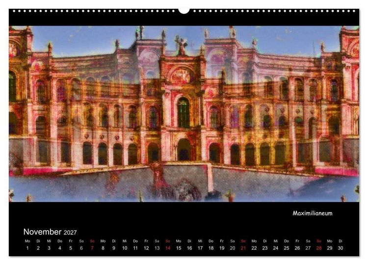 Produktbild: M&uuml;nchen digital (hochwertiger Premium Wandkalender 2027 DIN A2 quer), Kunstdruck in Hochglanz