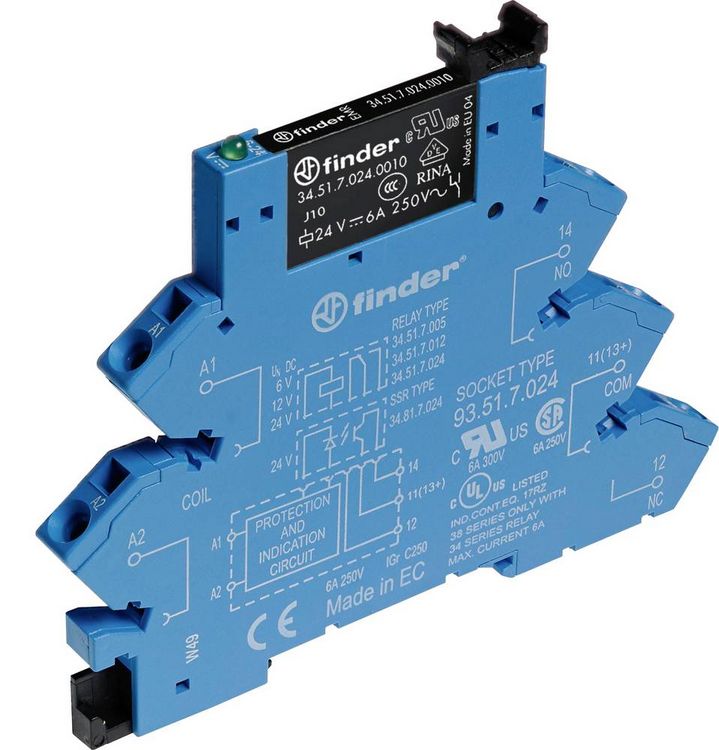 Produktbild: Finder 38.61.0.048.0060 Koppelrelais 48V DC/AC 6A 1 Wechsler 1St.