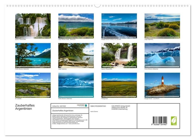 Produktbild: Zauberhaftes Argentinien (hochwertiger Premium Wandkalender 2027 DIN A2 quer), Kunstdruck in Hochglanz