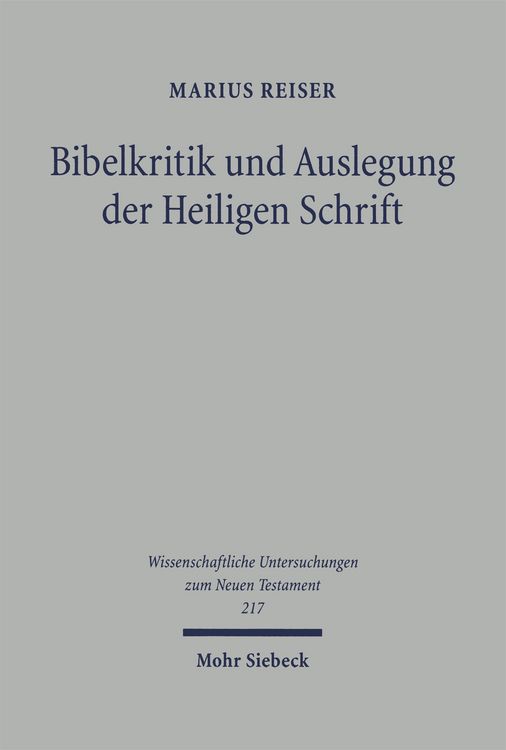 Produktbild: Bibelkritik und Auslegung der Heiligen Schrift