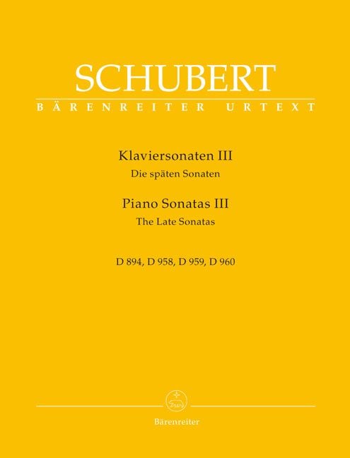 Produktbild: Klaviersonaten III D 894, 958, 959, 960, Spielpartitur, Sammelband, Urtextausgabe