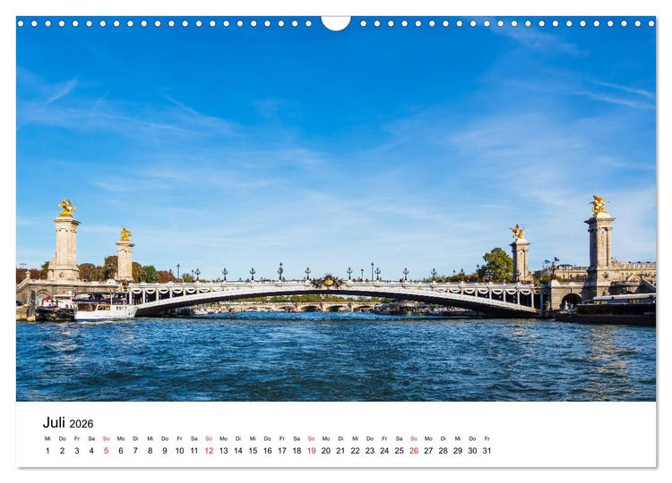Produktbild: Unterwegs in der franz&ouml;sischen Hauptstadt Paris (Wandkalender 2026 DIN A3 quer), CALVENDO Monatskalender